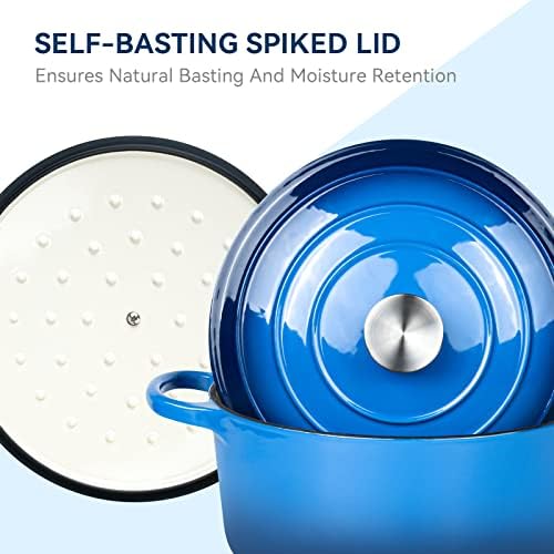 Miereirl 6 Qt Enameled Dutch Oven with Lid and Dual Handles