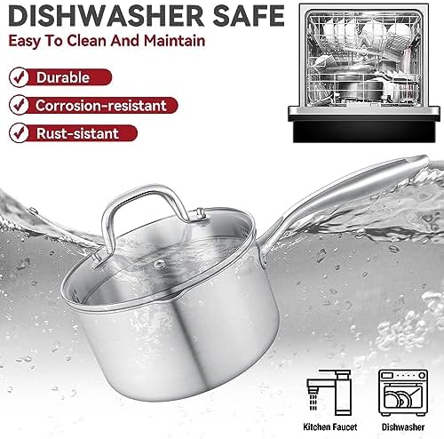 High-Quality Stainless Steel Saucepan with Glass Lid for Cooking
