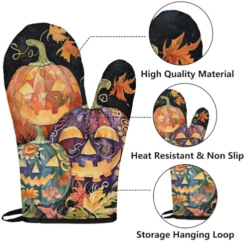Halloween Unleashed 4-Piece Oven Mitts Potholders