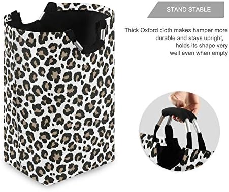 ALAZA Style Gray Leopard Collapsible Laundry Hamper Basket