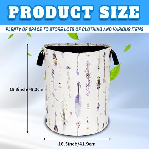 Tribal Feather Arrows Foldable Laundry Basket with Handle
