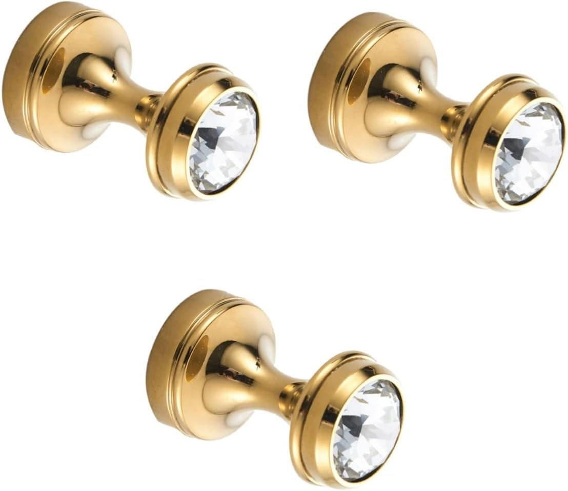 Elegant Gold Towel Hook with Shiny Crystal Design