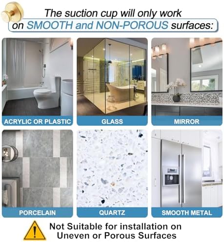 Suction Cup Hooks for Bathroom More - Gold Pack