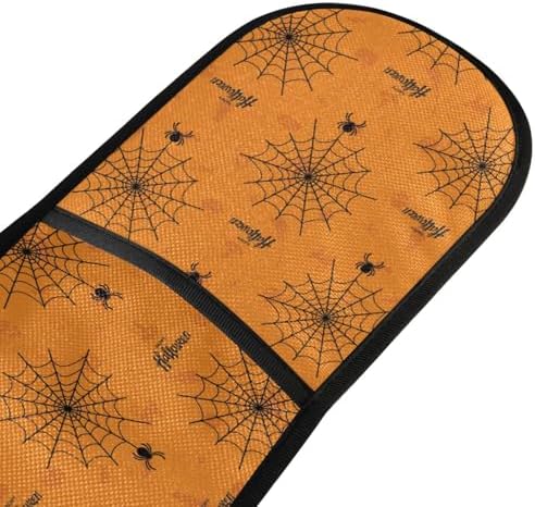 Halloween Spiders Double Oven Mitts Spacious 35x7 Spiders on Orange