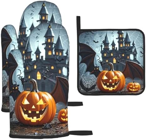Oven Glove Potholder Set Fun Halloween Kitchen Accessories