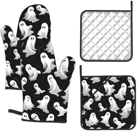 Exclusive Halloween Set 4PCS Heat Resistant Oven Mitts Potholders