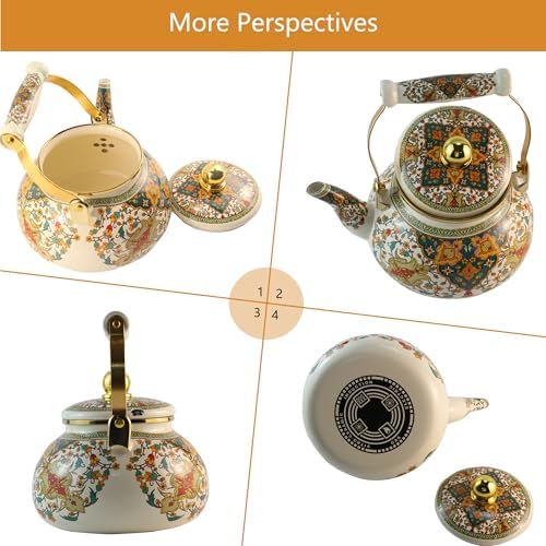 Floral Metal Tea Kettle