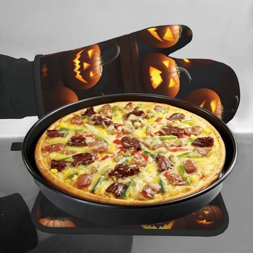Halloween Pumpkin Oven Mitt Set