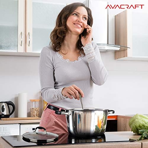 AVACRAFTSturdy 1810 Stainless Steel Dutch Oven with Glass Lid Best Cooking Pan Ever