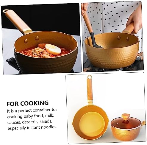 Japanese Style 18cm Gold Milk Pan with Ergonomic Handle