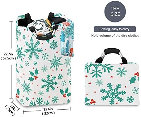 Luxury Winter Christmas Snowflakes Laundry Hamper