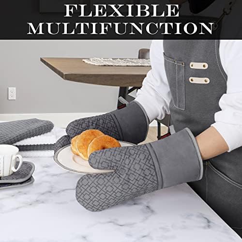 Safe Durable Oven Mitts Set for Cooking Baking