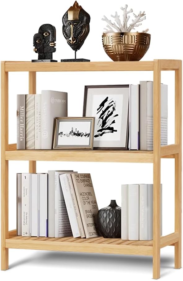 3-Tier Bamboo Freestanding Shelf Unit for Bathroom Kitchen Living Room Office