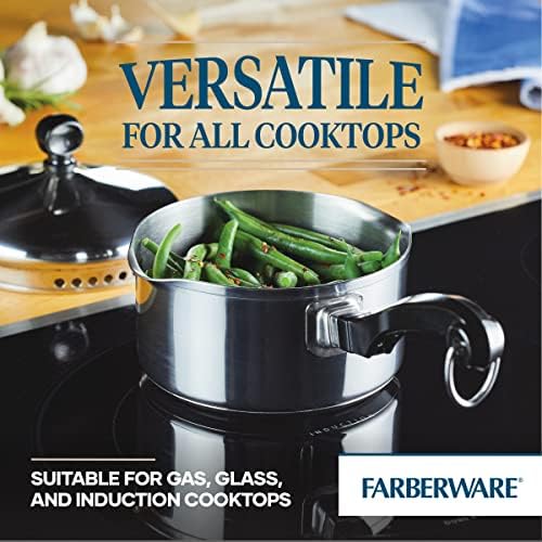 Farberware Classic 1-Quart Straining Saucepan with Lid Silver