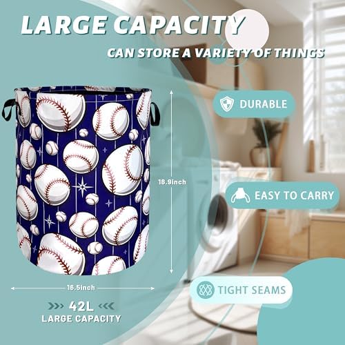 Perfect Baseball Pattern Laundry Basket for Storage