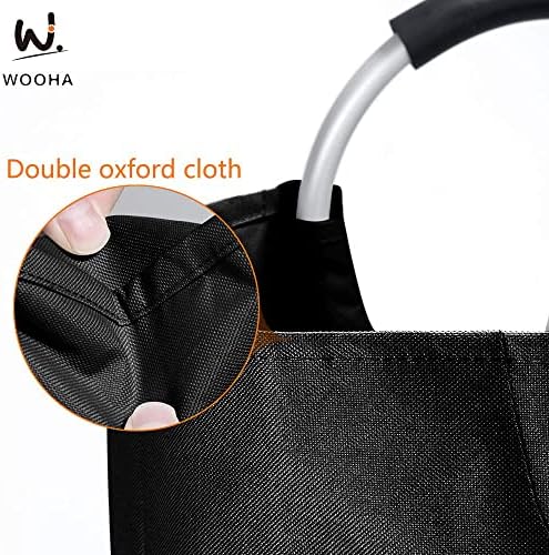 Largest Sturdy Aluminum AND Soft Fabric 95L Laundry Basket for Home Kitchen