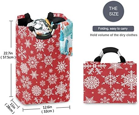 Sushi Christmas White Snowflakes Laundry Basket