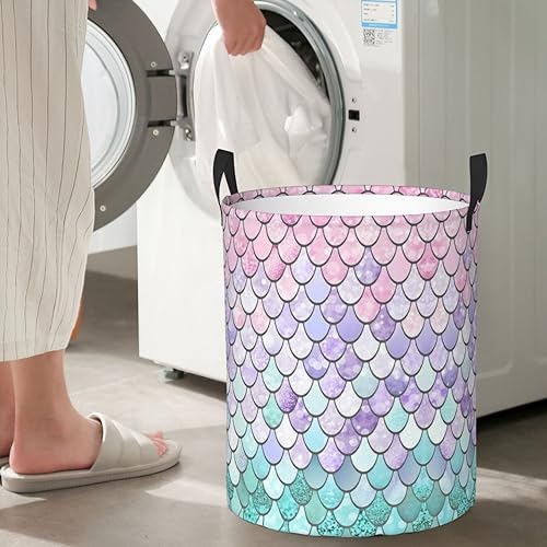 Mermaid Fish Scales Waterproof Laundry Hamper