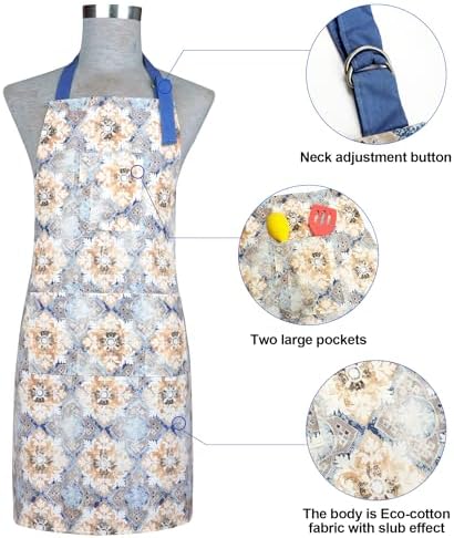 Hot Non-Slip Apron with Oven Mitts for Cooking Gifting