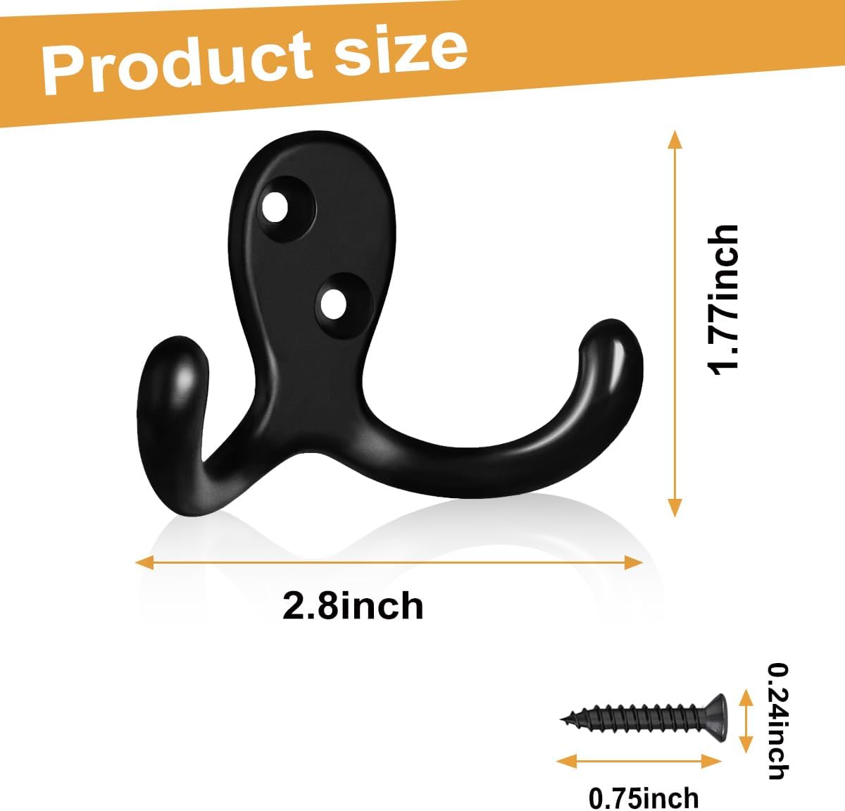 10-Piece Heavy Duty Wall Coat Hooks for Home Office Use