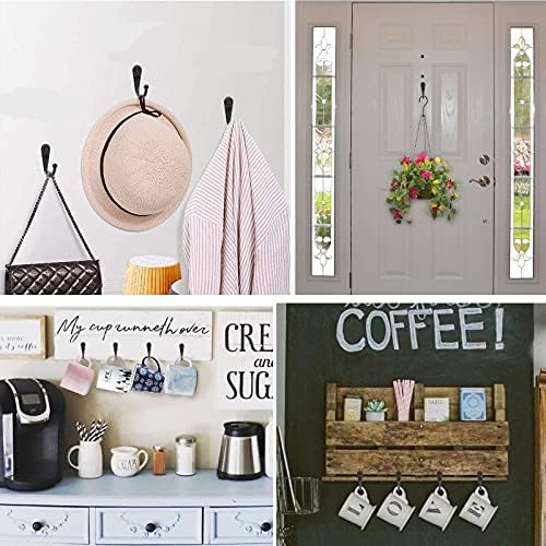 ZAYBOD 15-Piece Black Wall-Mounted Coat Hooks with 30 Screws