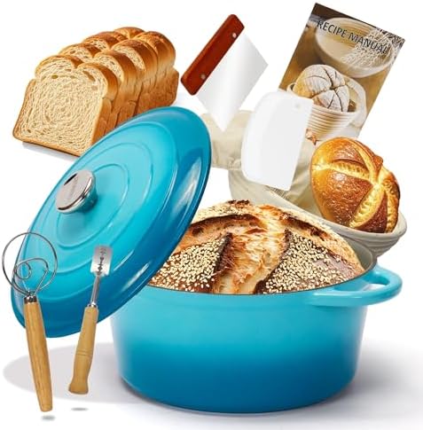 5 QT Cast Iron Dutch Oven for Perfect Bread Baking