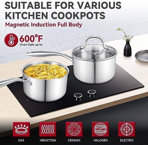 High-Quality Stainless Steel Saucepan with Glass Lid for Cooking