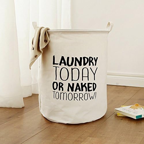 VJJ AIDEAR Wash Today Round Cloth Laundry Hamper with Handles