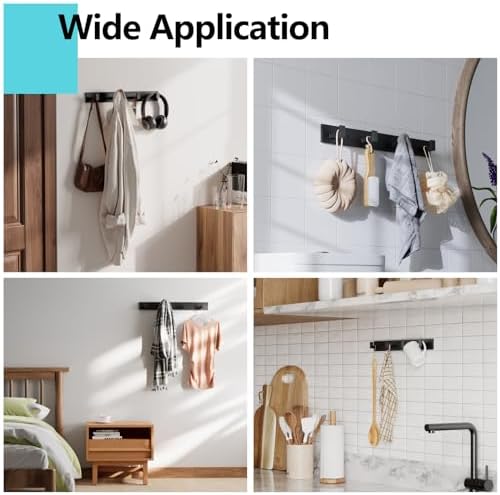 STKYGOOD Coats Hangedentryway bathroom bedroom Matt Black Heavy Duty 44 lbs Capacity