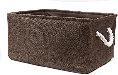 Collapsible Linen Organizer Basket with Dual Handles