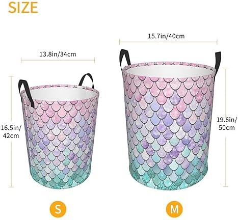 Mermaid Fish Scales Waterproof Laundry Hamper