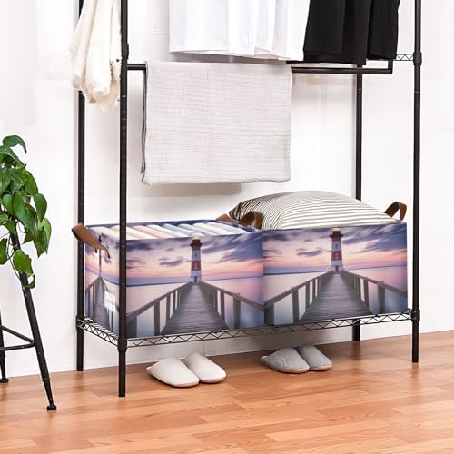 YETTASBIN Lighthouse Storage Basket 32L Waterproof with Handle