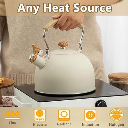 26 Quart Whistling Tea Kettle with Ergonomic Handle - Effortless Tea Brewing Experience