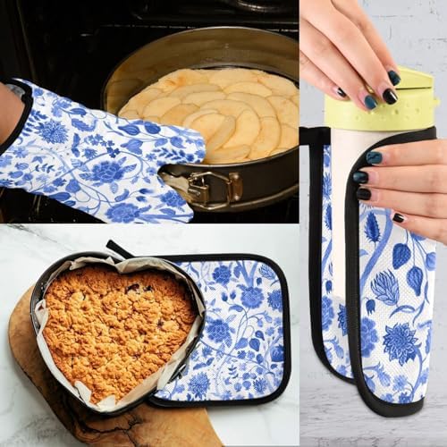 Durable Cooking Mitt Potholder Set for Heat-Resistant Kitchen Use