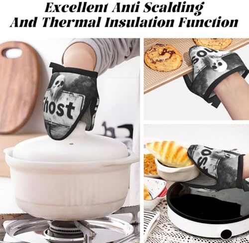 Halloween Mini Silicone Oven Mitts - Heat-Resistant Kitchen Gloves for Safe Cooking