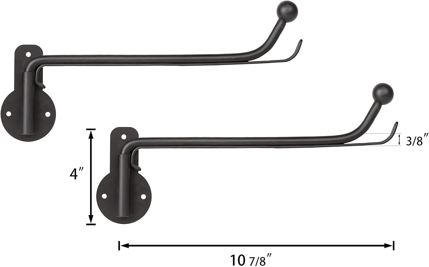 Mkono Wall Clothes Hanger Rack 2 Pack Black