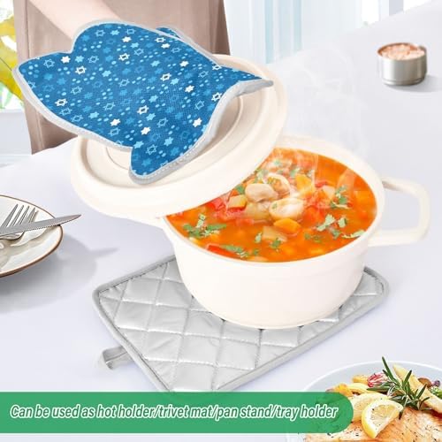 Hanukkah Star-Patterned Pot Holder Set
