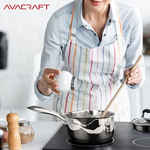 AVACRAFT Multipurpose Saucepan with Glass Lid 15 Qt