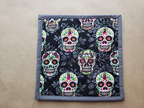 Vivid Look Da de Muertos Potholders Set 2 HalloweenGod of the Dead Gift