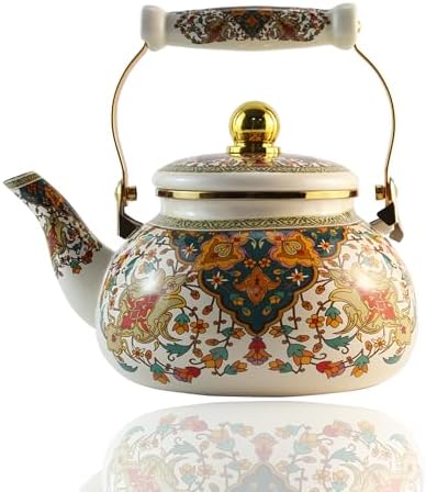 Floral Metal Tea Kettle