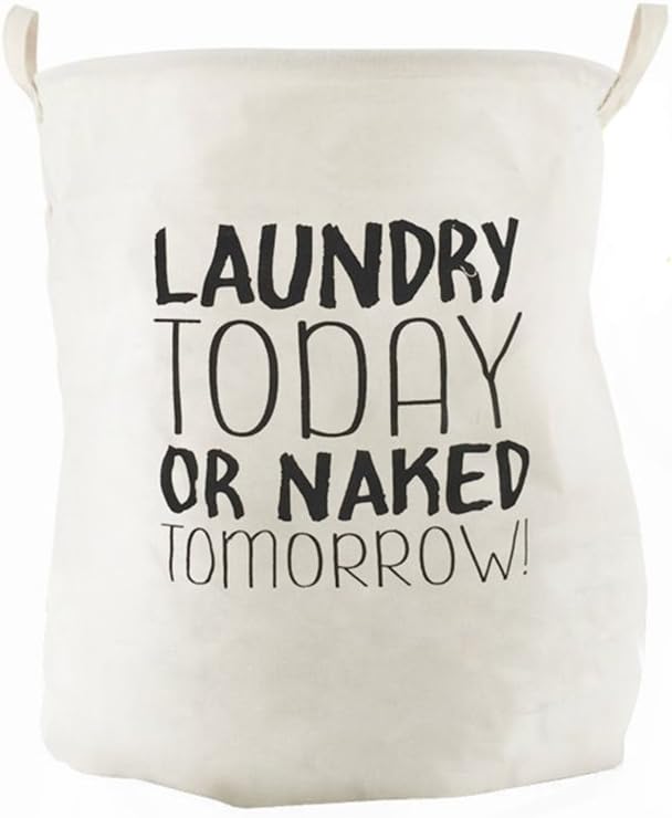 VJJ AIDEAR Wash Today Round Cloth Laundry Hamper with Handles