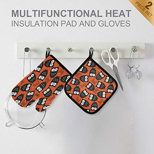 Oven Mitts Pot Holders Set Spooky Halloween trick or treat gift