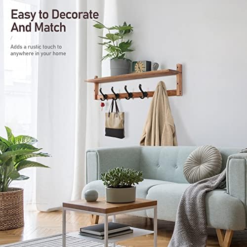 Tatub 29 Wall Hook with Shelf Rustic Storage Solution