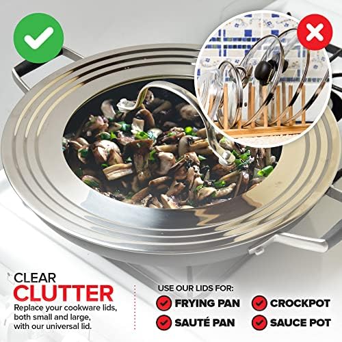Universal Lid with Tempered Glass Top for Cookware 825-12 Fit