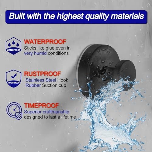 Sturdy Suction Cup TowelHooks - 2 Pack for Bathroom Windows