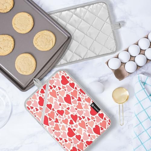 Kcldeci Colorful Hearts Oven Mitts 2-Pack