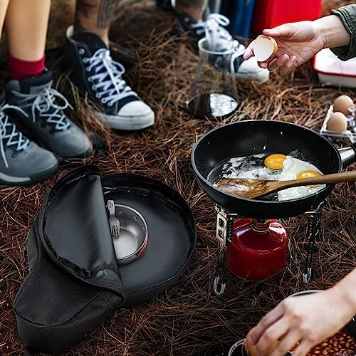 Hemoton 2-Piece Cast Iron Folding Bag for Outdoor Camping
