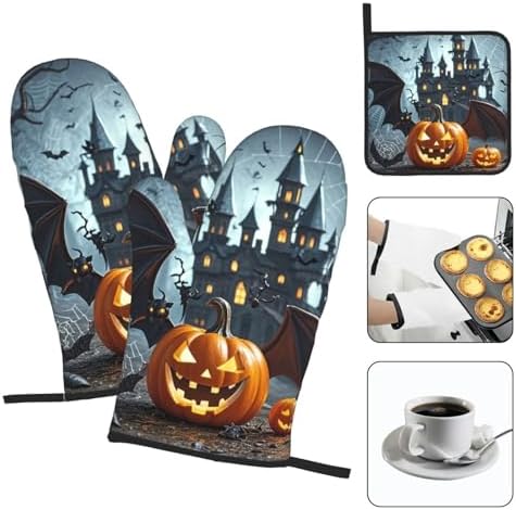 Oven Glove Potholder Set Fun Halloween Kitchen Accessories
