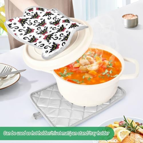 OurVii Winged Bat Cats Potholders Set