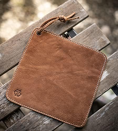 Angus Stoke Fran Potholder Buffalo Leather Heat-Resistant Perfect for Cooking BBQ